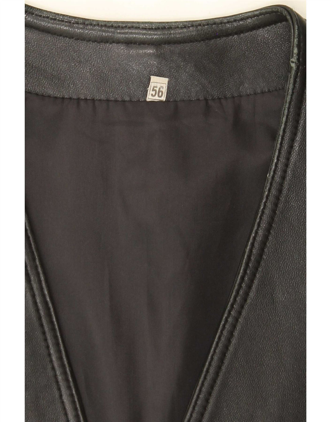 Vintage Herren Lederweste IT 56 3XL Schwarz
