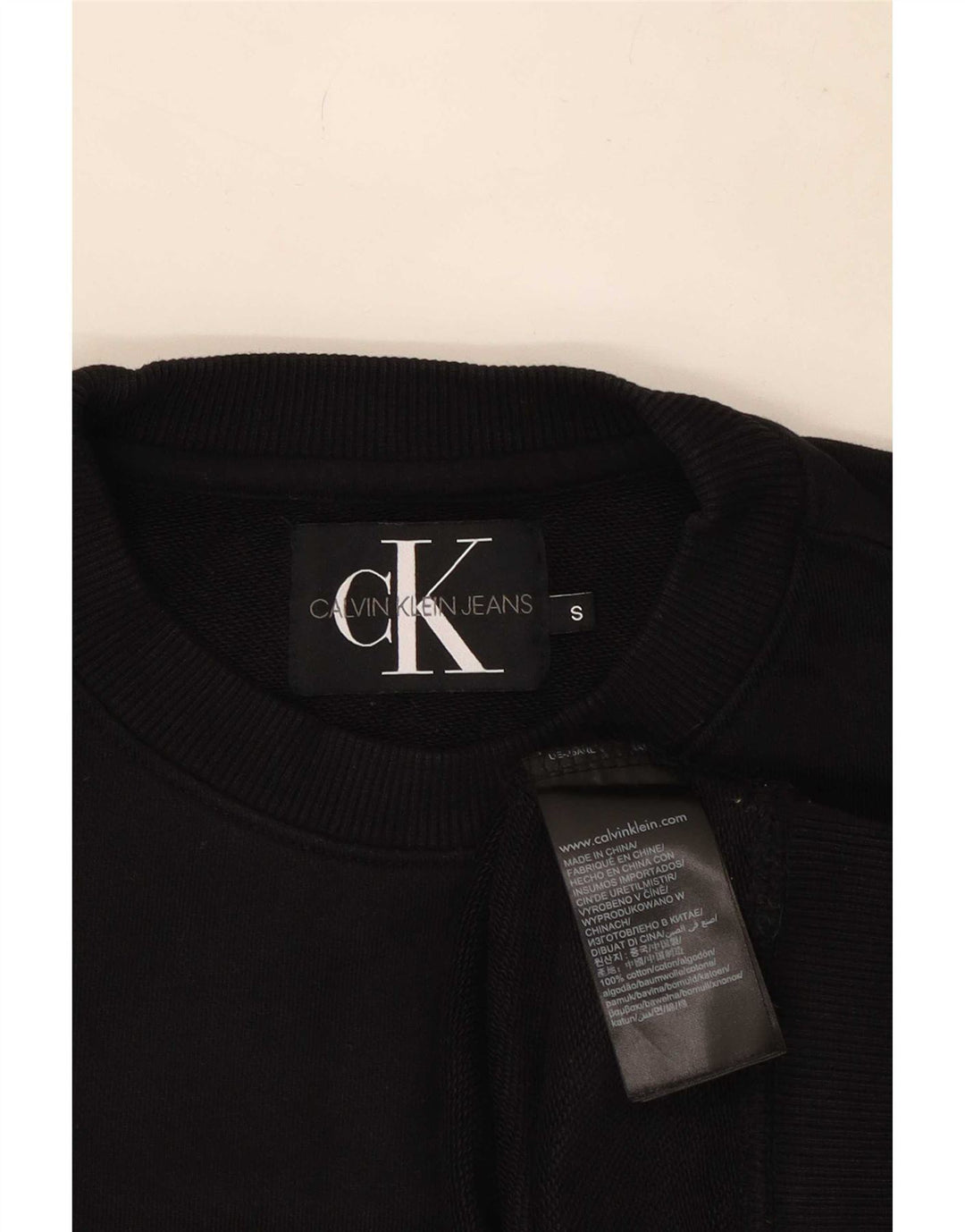 Calvin Klein Jeans Herren-Sweatshirt mit Grafik, Größe S, schwarze Baumwolle