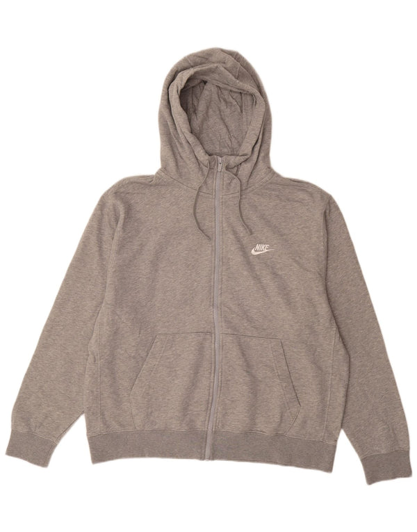 NIKE Herren-Kapuzenpullover mit Reißverschluss, XL, graue Baumwolle