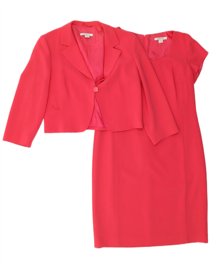 Marella Damen 1-Knopf-2-teiliges Set UK 14 Large Pink Triacetate