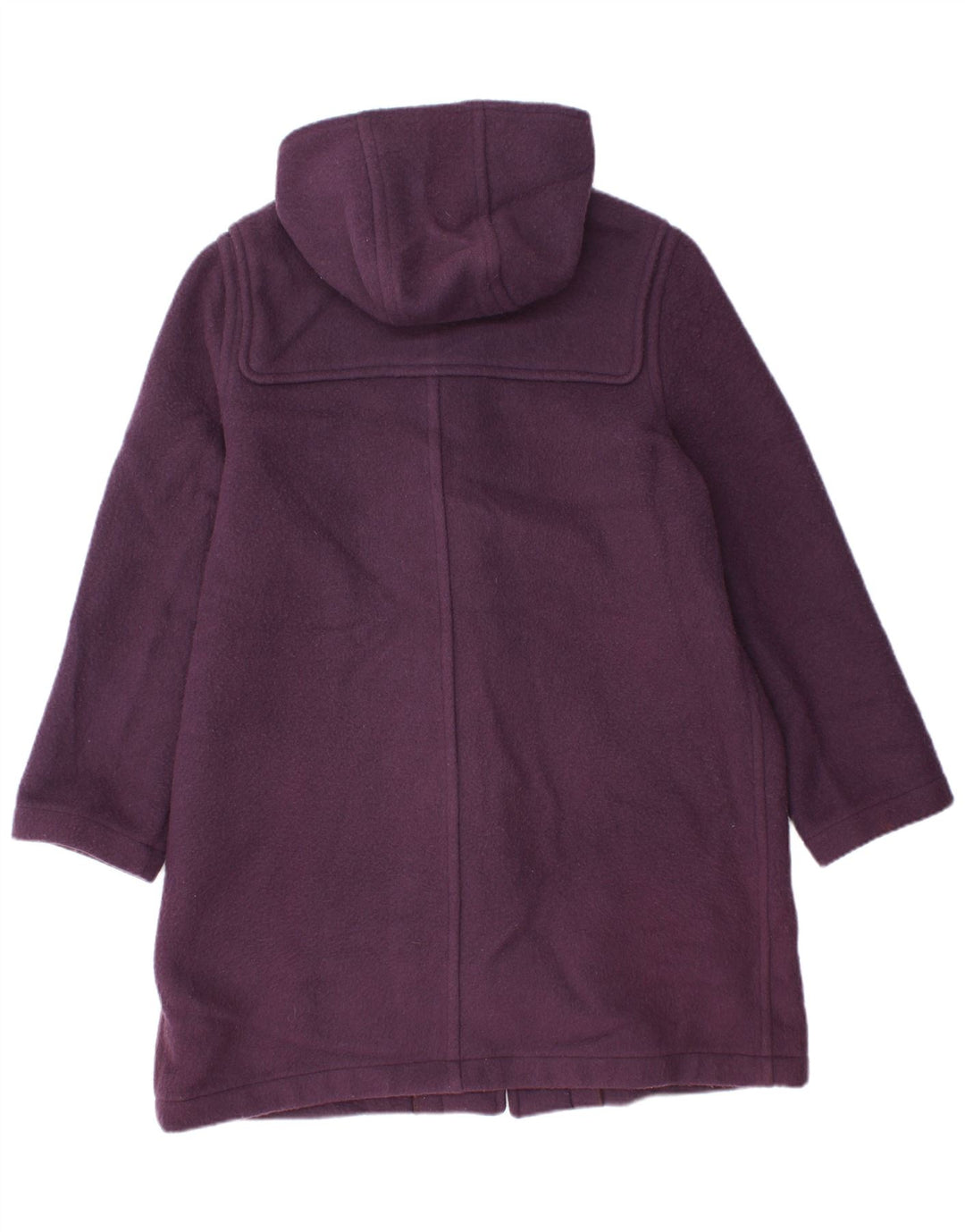 Vintage Damen Dufflecoat mit Kapuze UK 14 Große lila Wolle