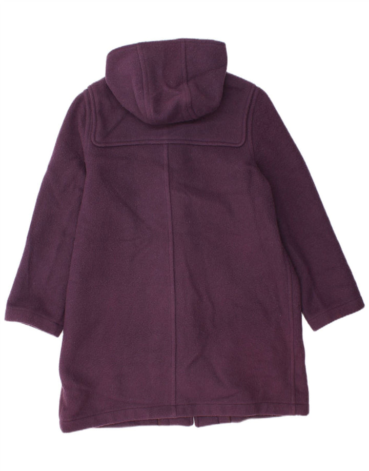 Vintage Damen Dufflecoat mit Kapuze UK 14 Große lila Wolle