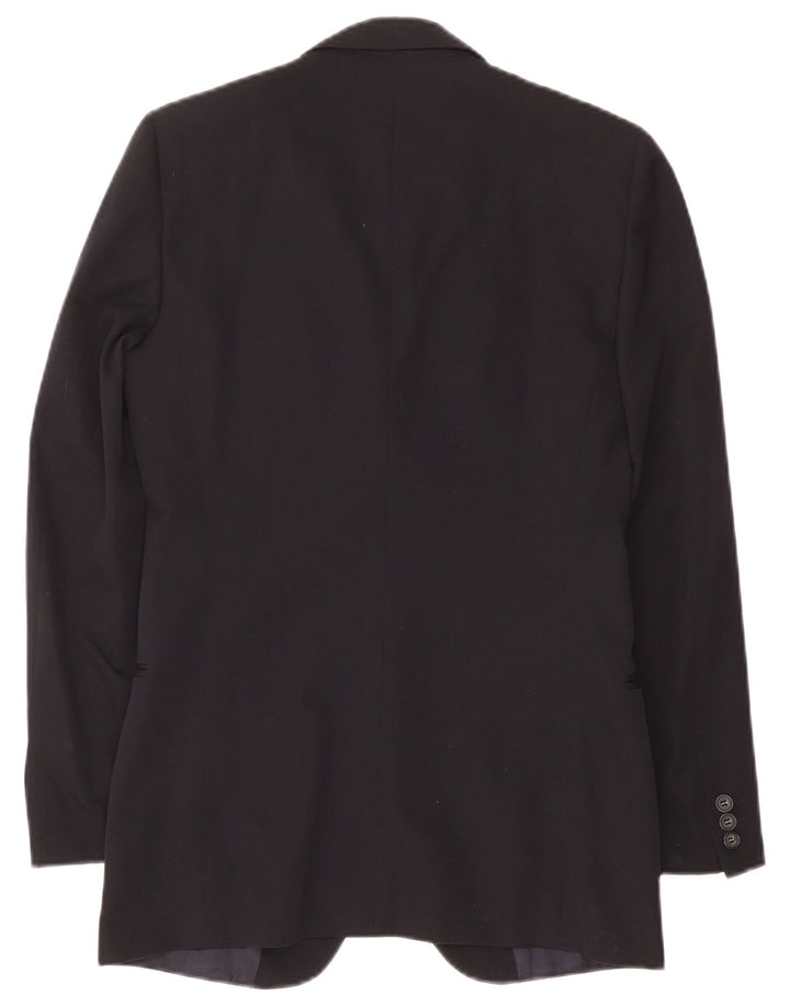 Abital Herren-Blazer mit 2 Knöpfen, IT 46, kleine marineblaue Wolle