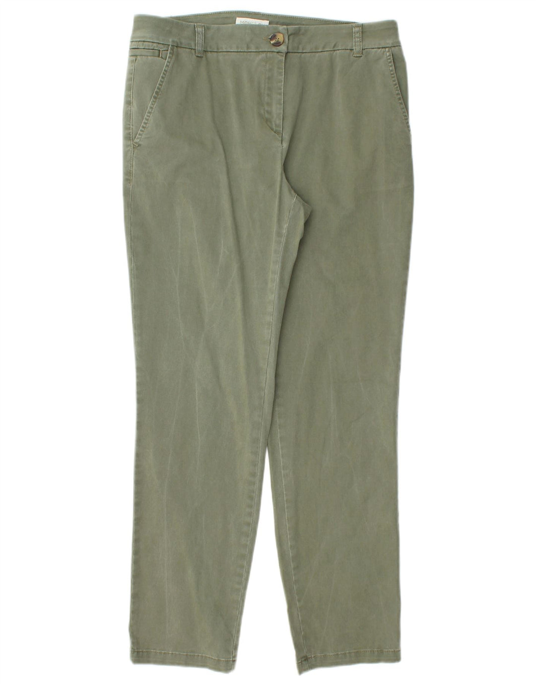MONSOON Damen Standard Straight Chino Hose UK 12 Medium W32 L28 Khaki
