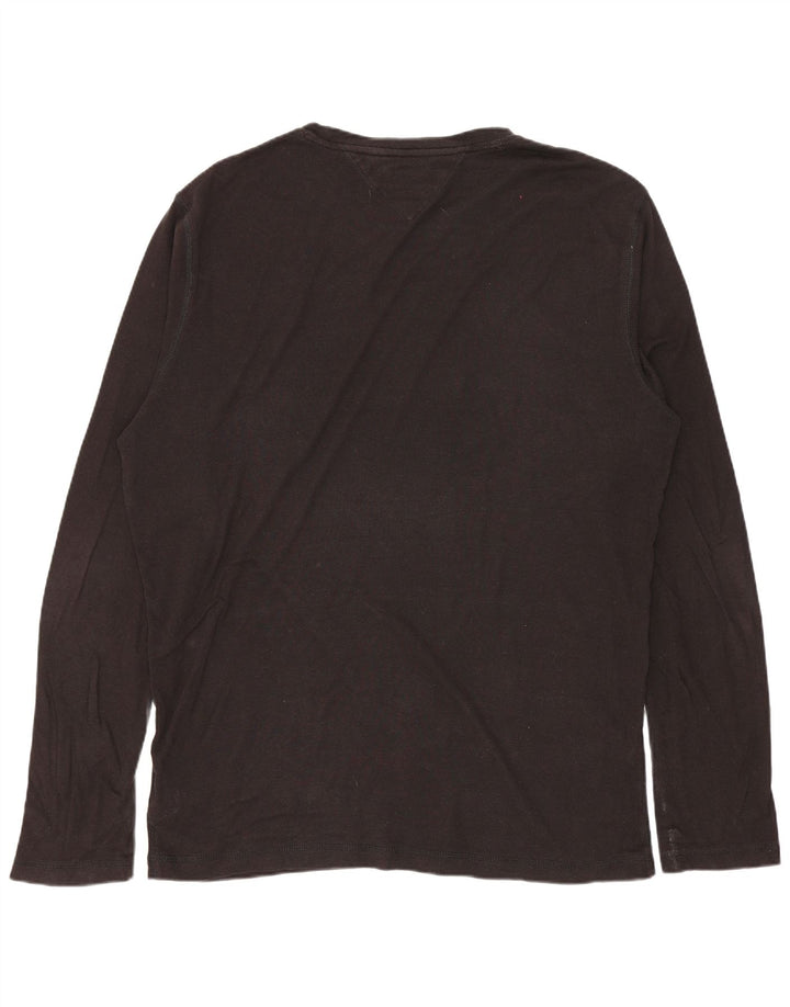 TOMMY HILFIGER Herren Top Langarm 2XL Schwarz Baumwolle