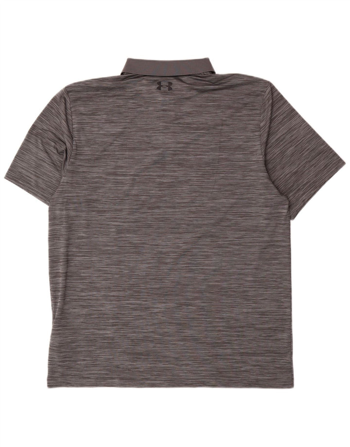 Under Armour Herren-Poloshirt, großes graues Nadelstreifen-Polyester