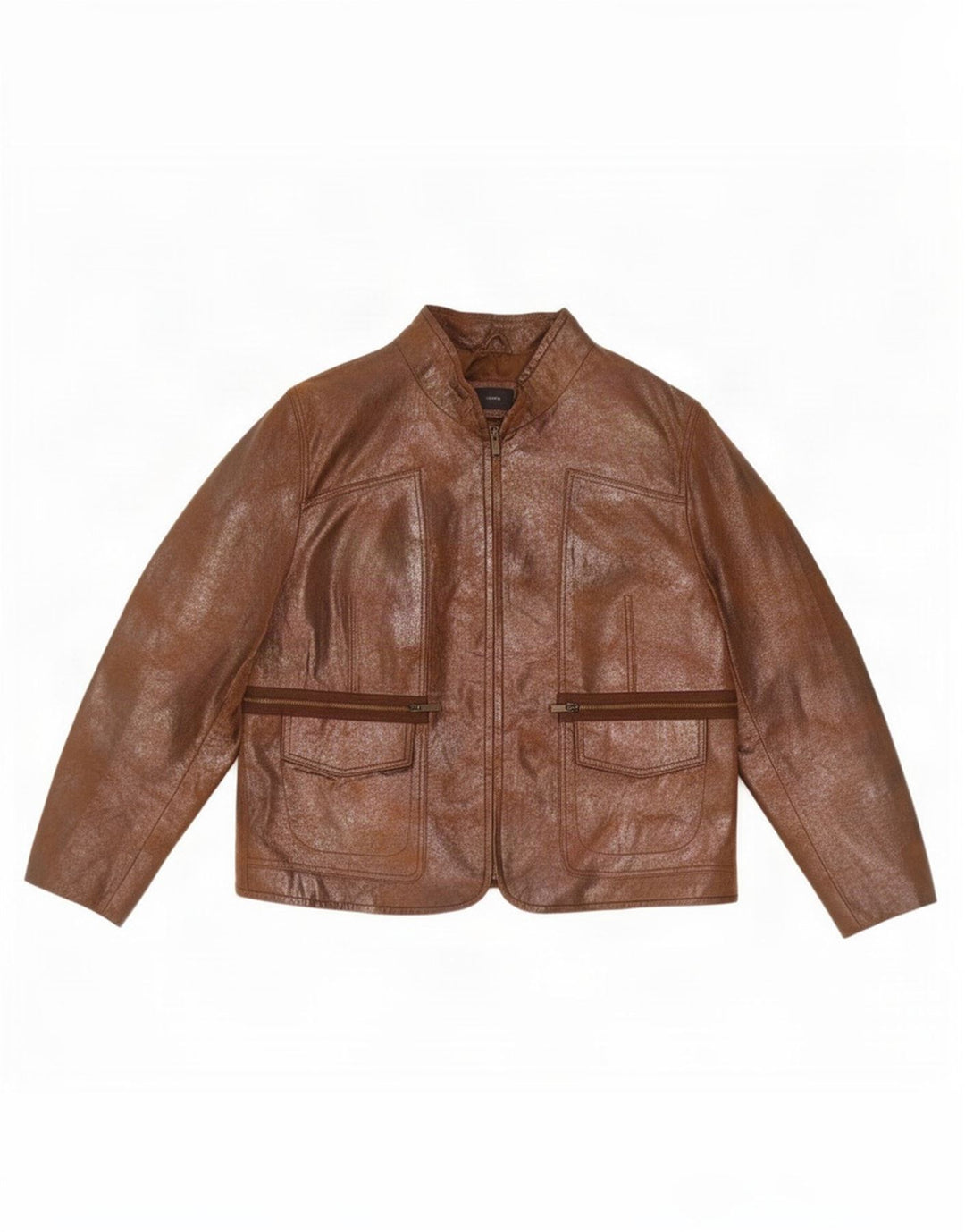BVS Damen Lederjacke EU 43 Large Braun