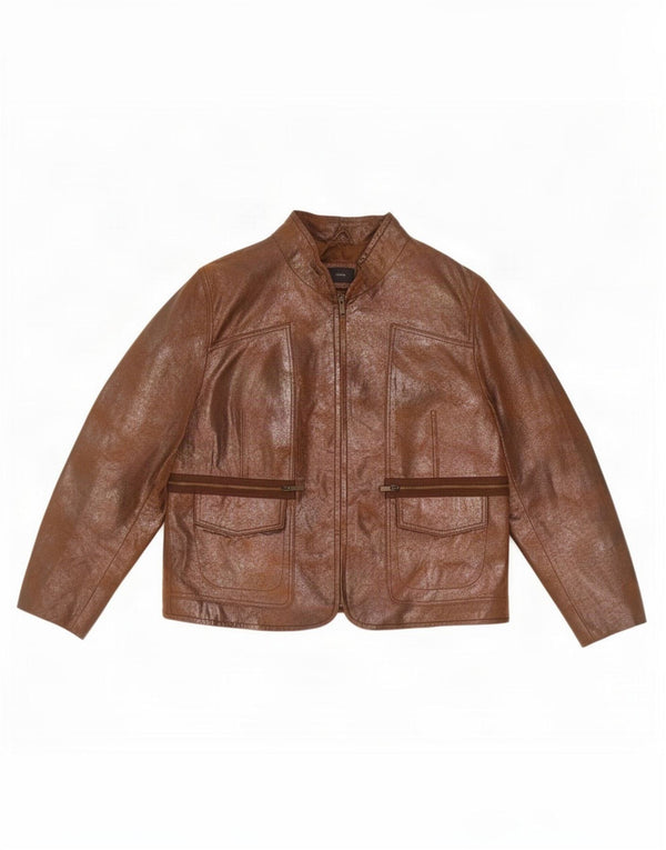 BVS Damen Lederjacke EU 43 Large Braun