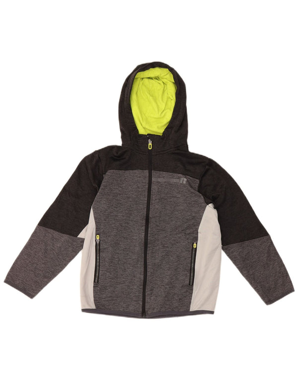 Russell Athletic Jungen-Kapuzenpullover mit Reißverschluss, 10–11 Jahre, Größe L, Grau, Farbblock