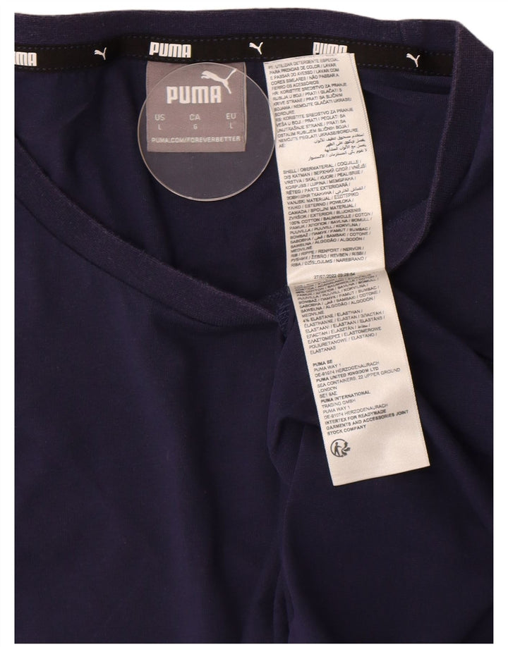 Puma Herren T-Shirt Top Large Marineblau Baumwolle