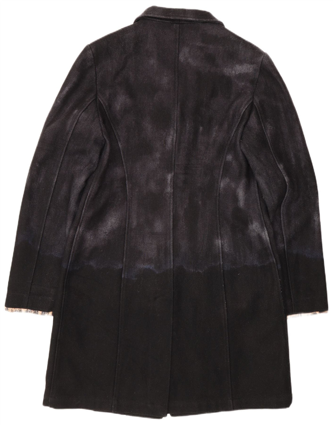 Moschino Damenmantel UK 14 Mittelschwarze Colourblock-Wolle