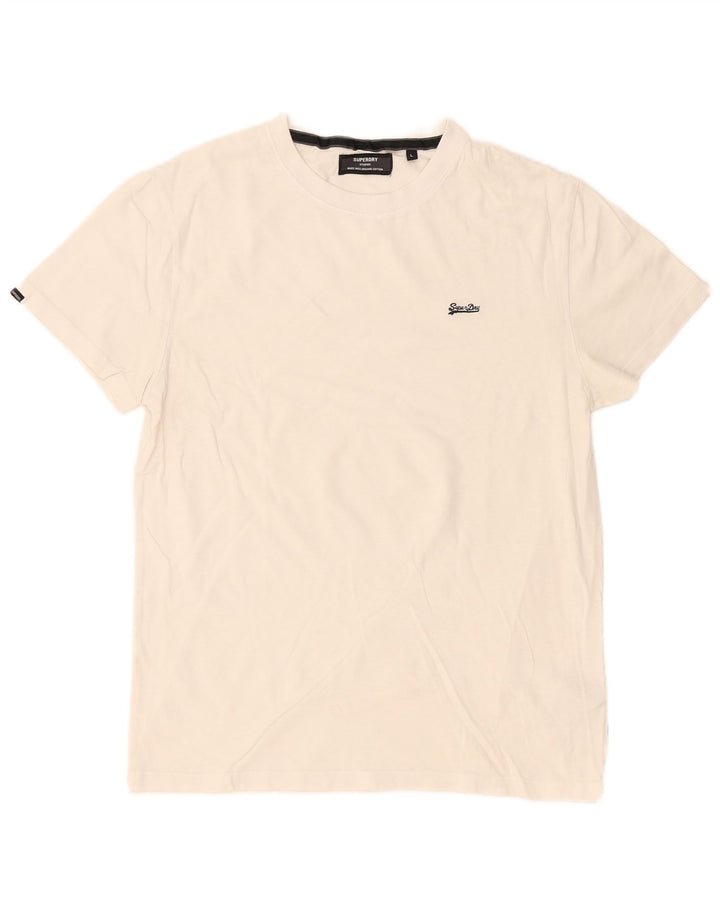 Superdry Herren-T-Shirt-Oberteil, große weiße Baumwolle