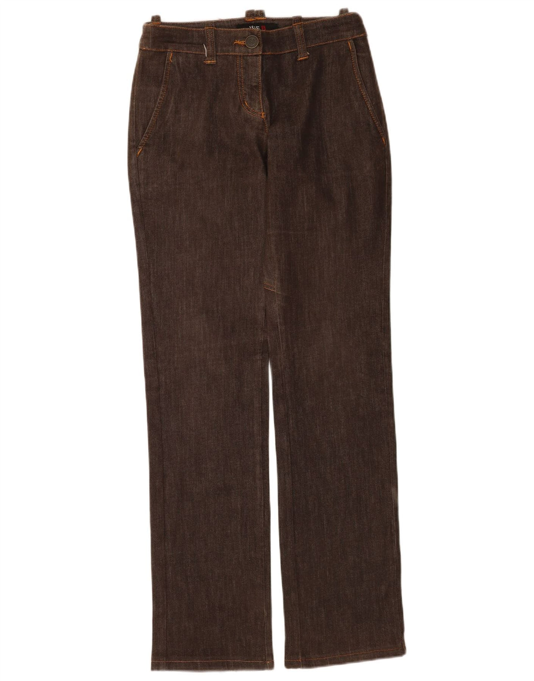 Iceberg Damen Straight Jeans IT 42 Medium W28 L34 Braune Baumwolle