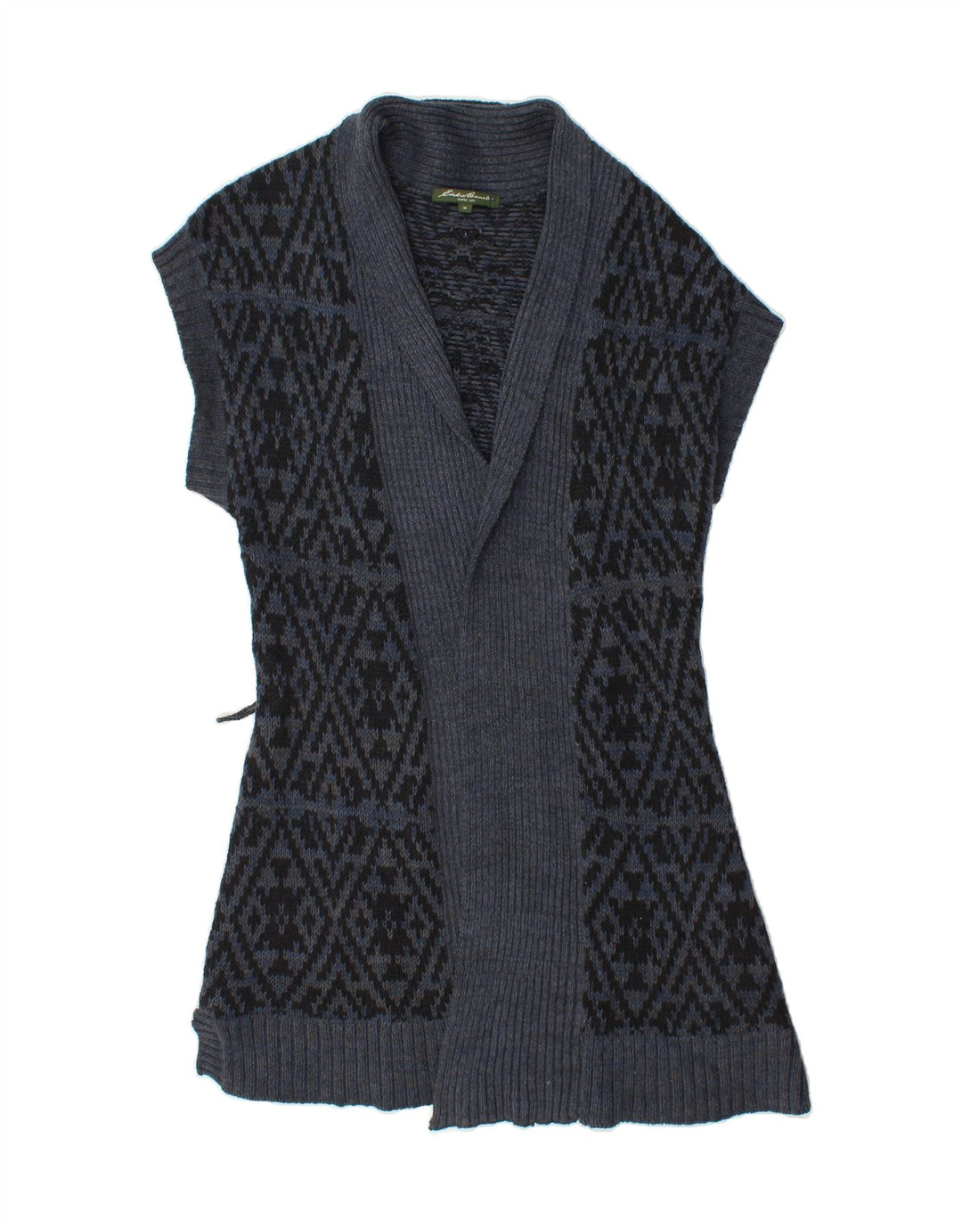 EDDIE BAUER Womens Short Sleeve Cardigan Sweater UK 12 Medium Navy Blue Vintage Eddie Bauer and Second-Hand Eddie Bauer from Messina Hembry 