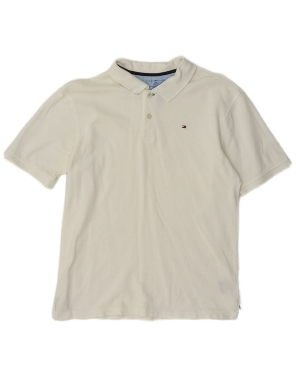 Tommy Hilfiger Jungen-Poloshirt, 12–13 Jahre, groß, weiße Baumwolle