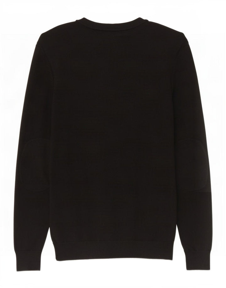 Jack & Jones Herren-Cardigan-Pullover aus mittelschwarzer Baumwolle