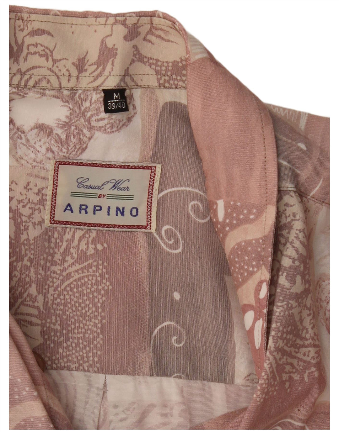 ARPINO Herren Kurzarmhemd Größe 39/40 Mittelrosa Patchwork