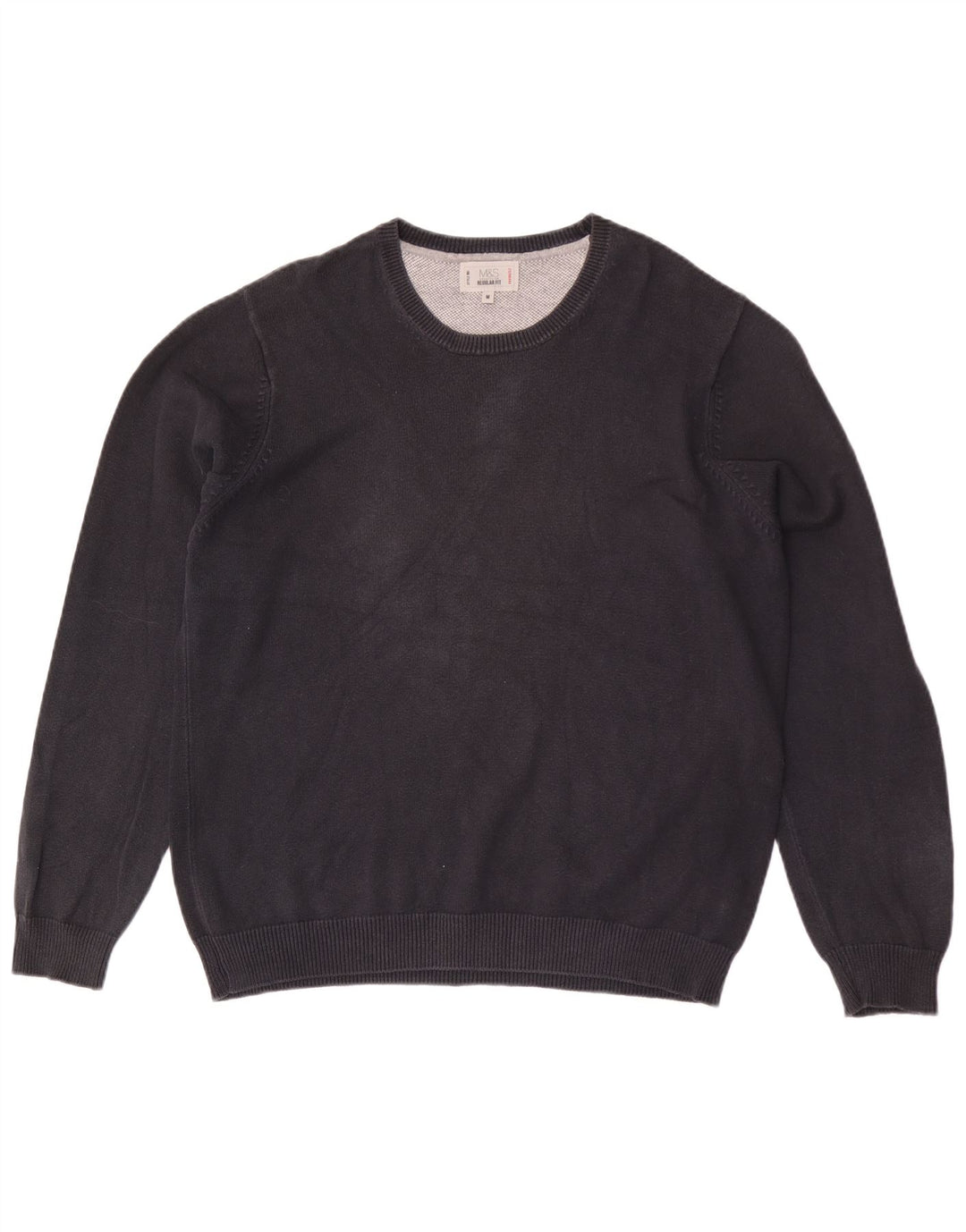 Marks & Spencer Herren-Pullover mit Rundhalsausschnitt, reguläre Passform, mittelschwarz