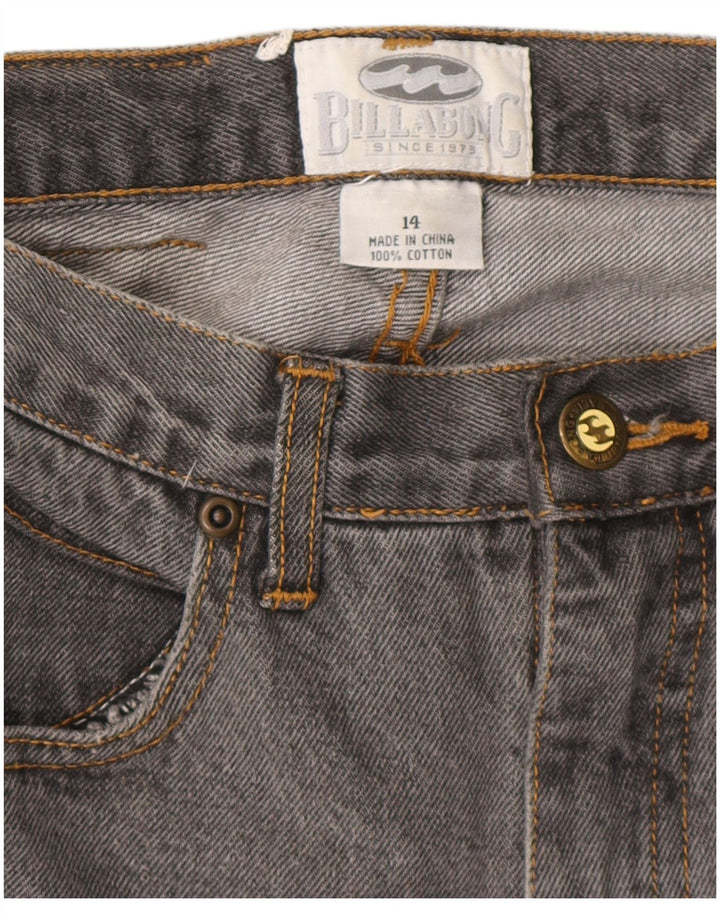 Billabong Mädchen-Jeans mit hoher Taille, lockere Passform, 13–14 Jahre, W28, L25, graue Baumwolle