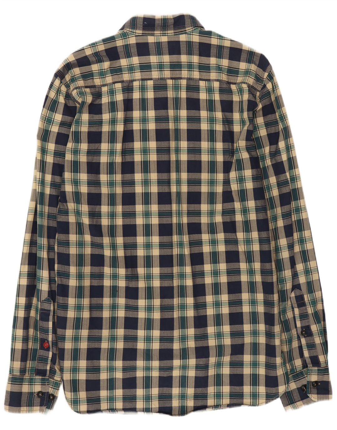 JACK & JONES Herren-Flanellhemd, mittelblau, kariert, Baumwolle