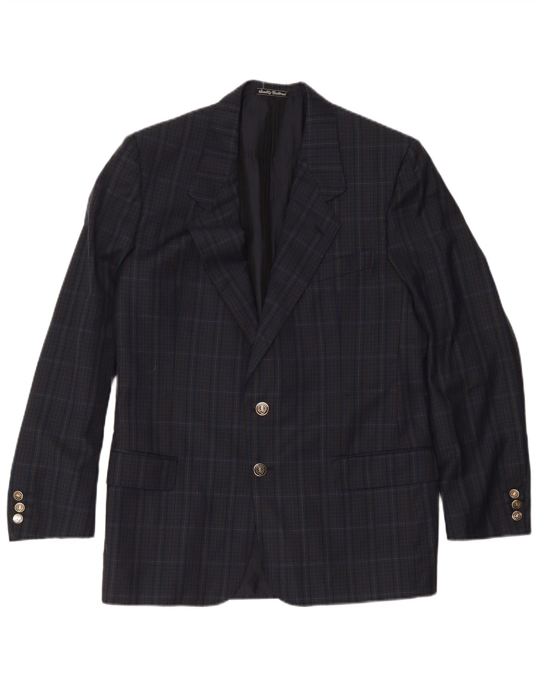Sidi Herren-Blazer mit 2 Knöpfen, UK 38, mittelblau kariert
