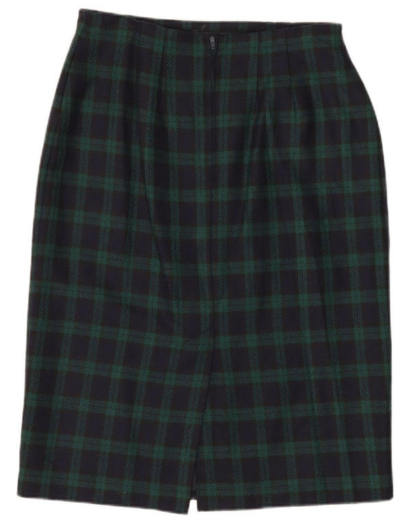 Marks & Spencer Damen St. Michael Bleistiftrock W30 Mittelblau kariert