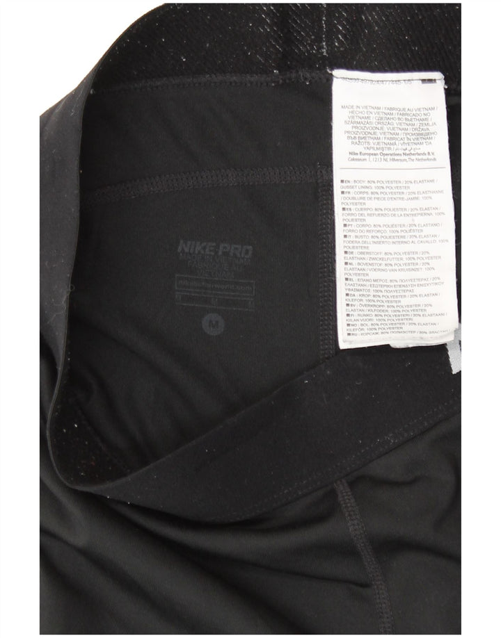 Nike Womens Dri Fit Graphic Capri Leggings UK 12 Mittelschwarzes Polyester