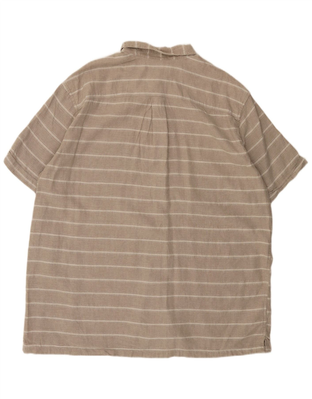 EDDIE BAUER Herren-Hemd, kurzärmelig, klassische Passform, 2XL, grau gestreift, Leinen