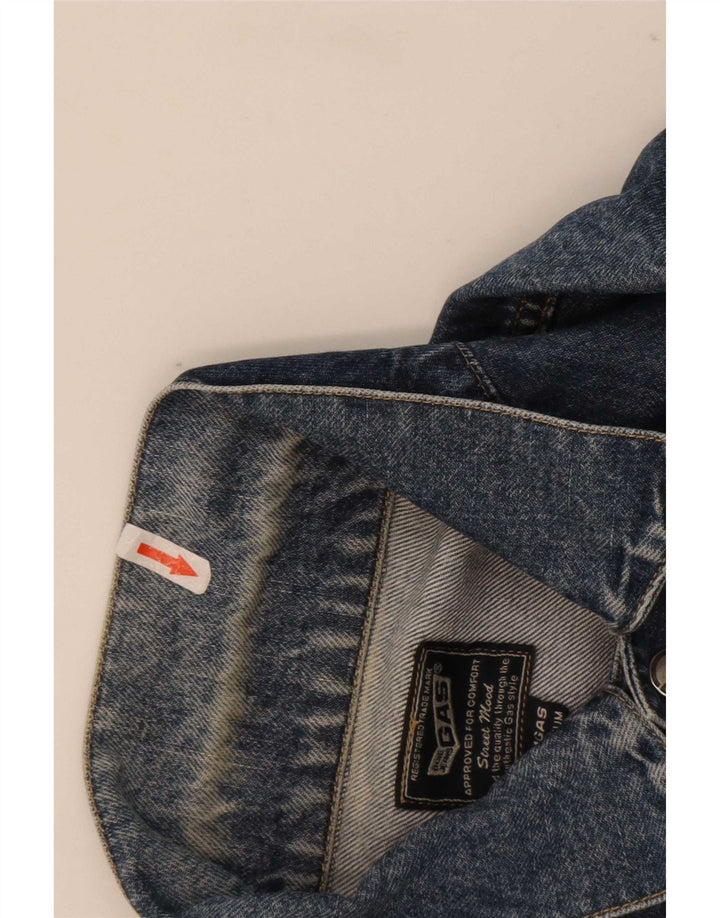 Gas Herren Jeansjacke UK 38 Mittelblaue Baumwolle