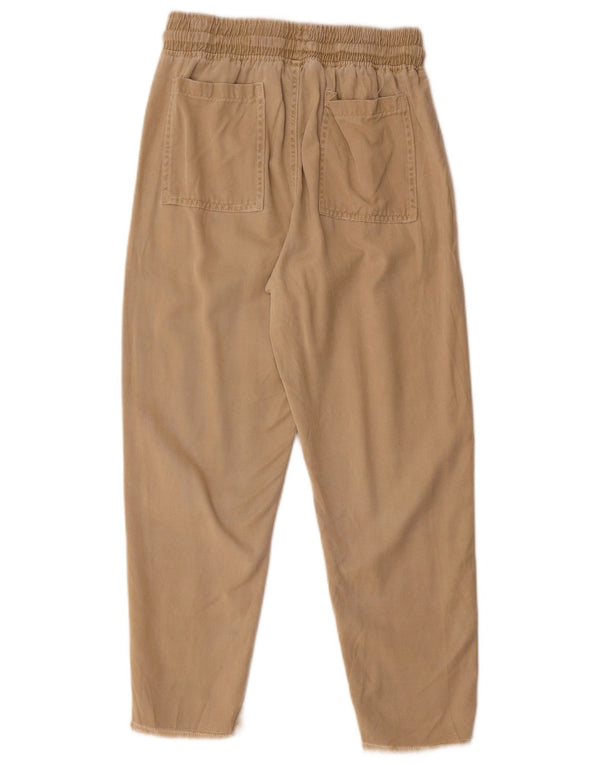 Schmale, kurze Hose von Zara für Damen, XS, W24, L25, Beige, Lyocell