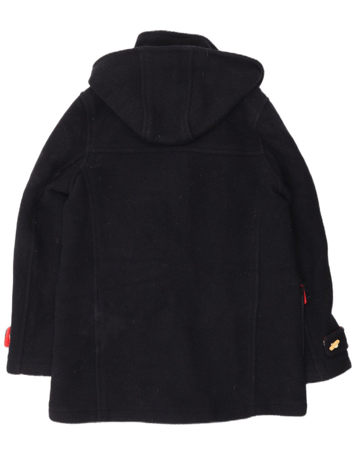 Topshop Damen-Dufflecoat mit Kapuze, UK 12, mittelmarineblaue Wolle