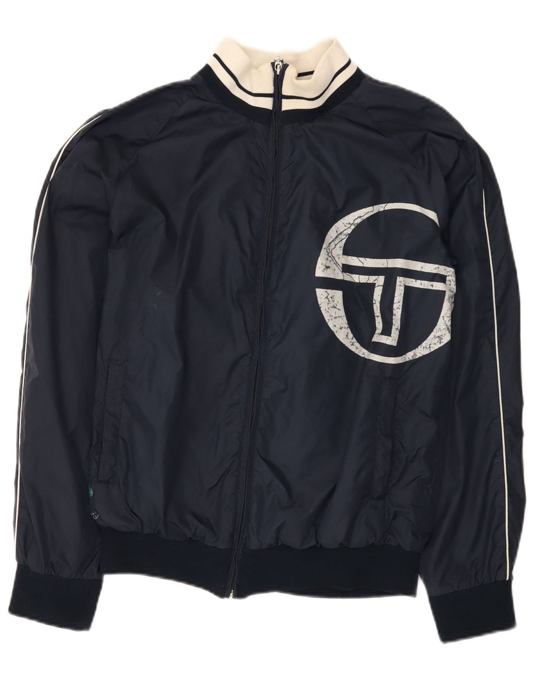 Sergio Tacchini Herren-Trainingsanzug mit grafischem Oberteil, Jacke, Größe S, Marineblau, Polyamid