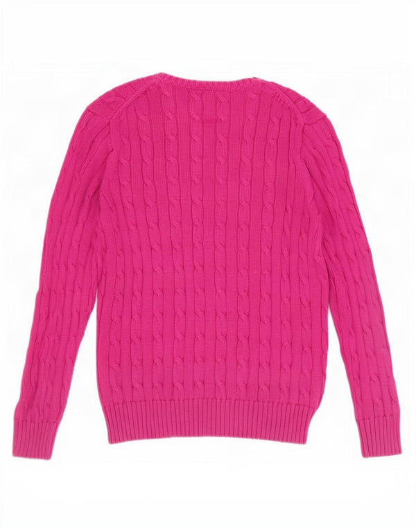 Polo Ralph Lauren Damen-Pullover mit Rundhalsausschnitt, UK 12, mittelrosa, Baumwolle