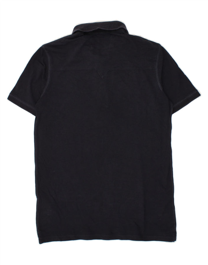 GUESS Mens Polo Shirt Medium Navy Blue Cotton Vintage Guess and Second-Hand Guess from Messina Hembry 
