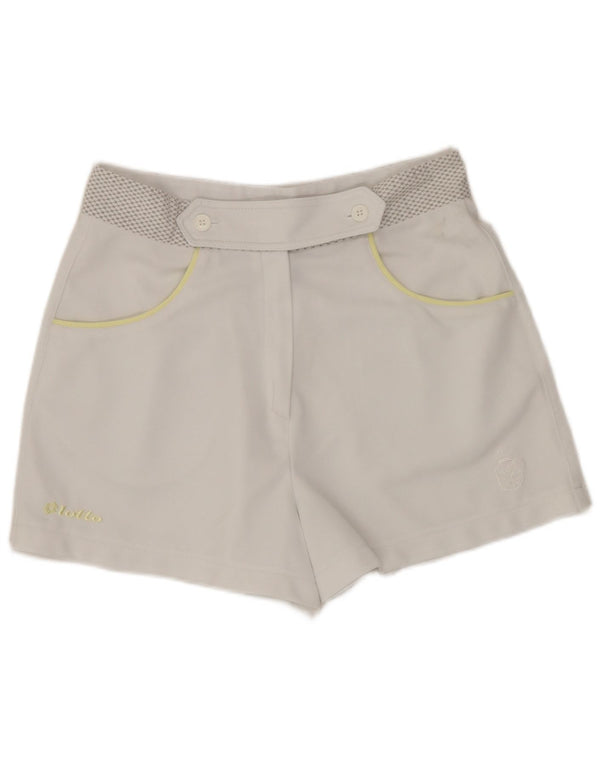 Lotto Damen-Freizeitshorts mit hoher Taille, UK 14, Mittel W28, Weiß, Polyester