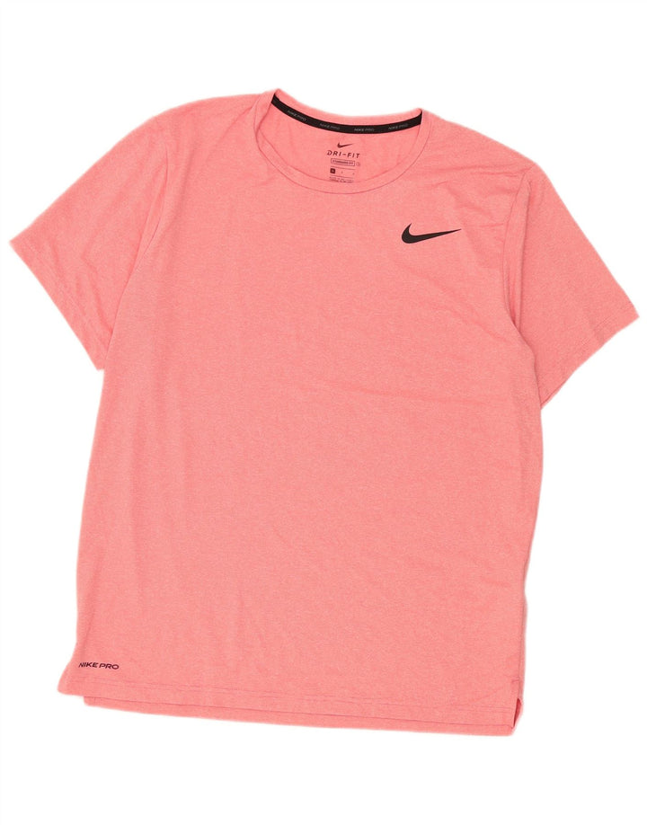 Nike Herren Dri Fit Standard T-Shirt Top Large Rosa Polyester