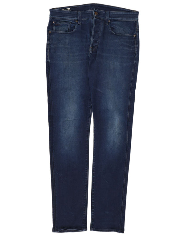 G-Star Herren 3301 Slim Jeans W32 L34 Marineblau Baumwolle