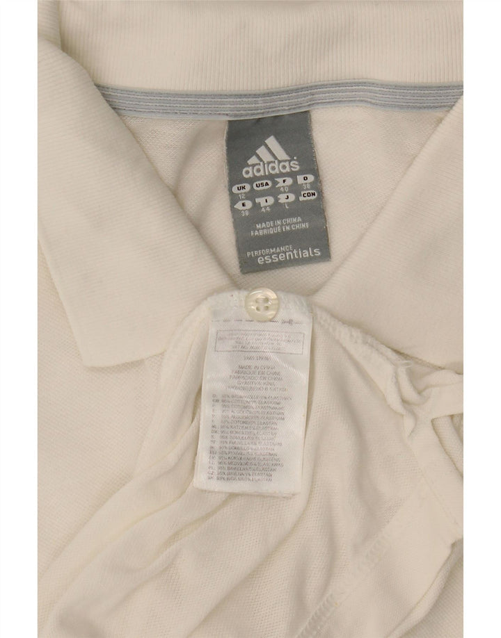 Adidas Damen Poloshirt UK 12 Mittelweiße Baumwolle