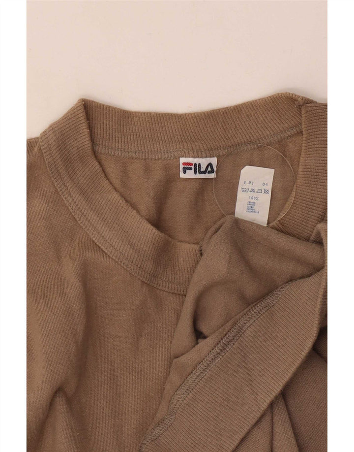 Fila Herren-Sweatshirt mit Grafik, groß, beige Baumwolle