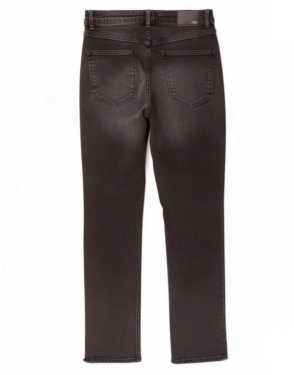 Zara Damen Straight Jeans EU 38 Small W28 L26 Grau