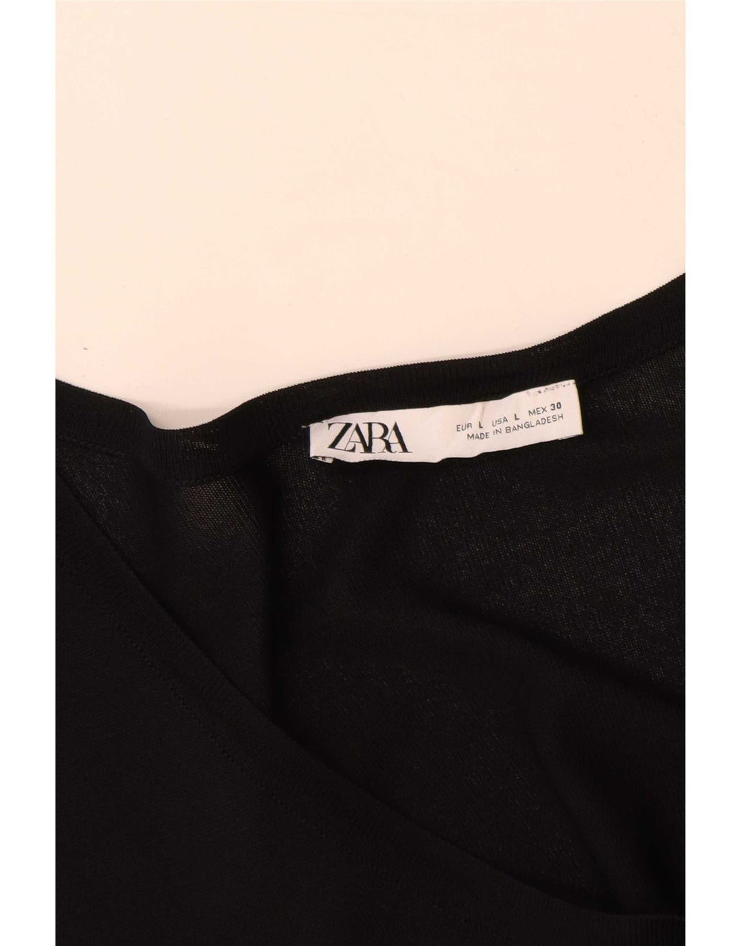 Zara Damen Übergroßes T-Shirt Top UK 16 Large Schwarz