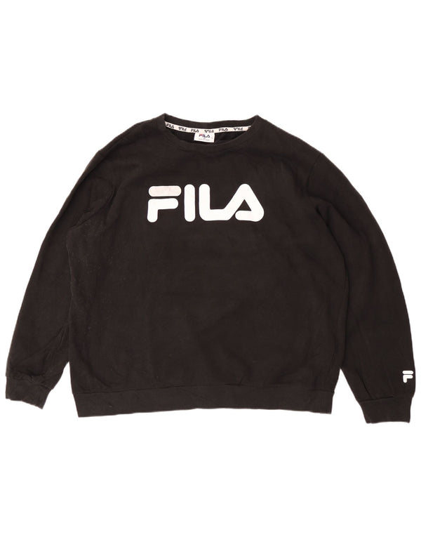 Fila Womens Graphic Oversized Sweatshirt Pullover UK 18 XL Schwarz Baumwolle