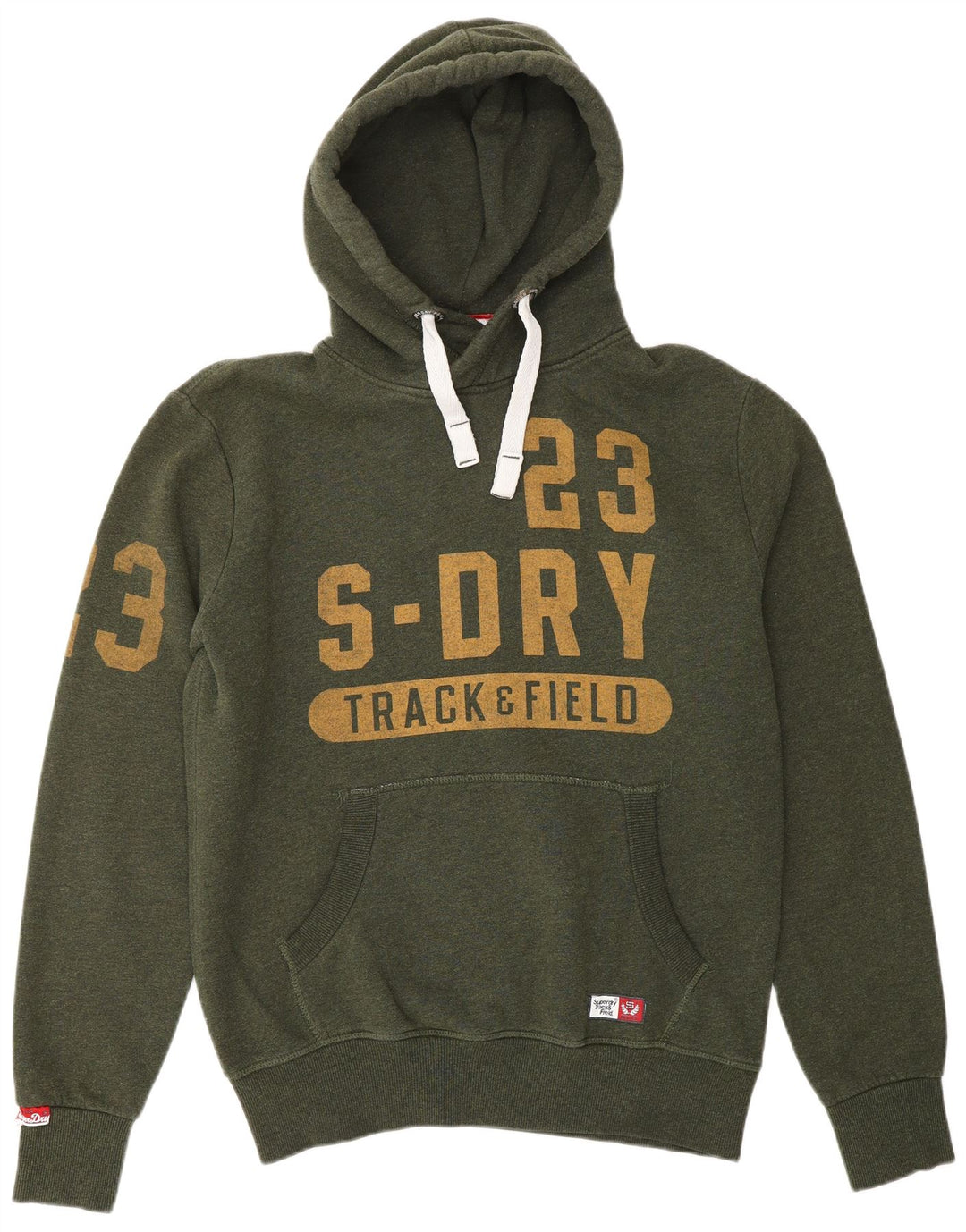 SUPERDRY Herren-Kapuzenpullover mit Grafik, groß, grüne Baumwolle