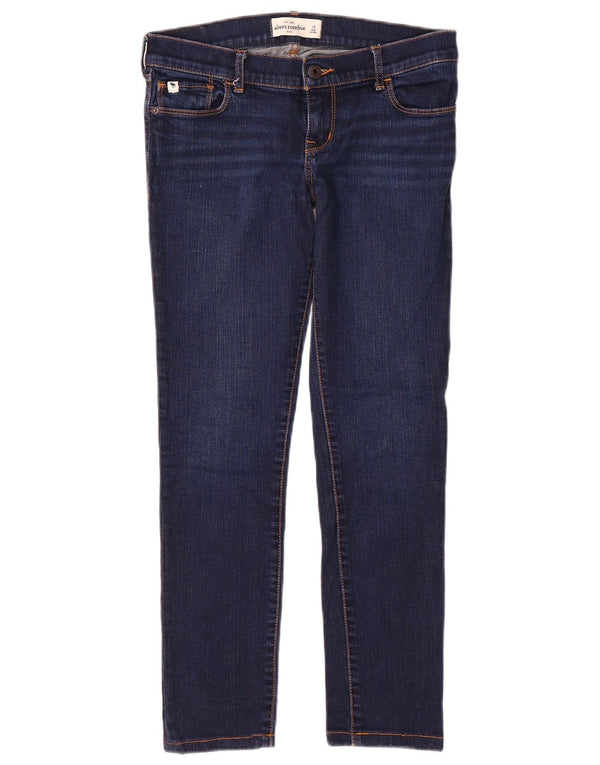 Abercrombie & Fitch Slim-Jeans für Mädchen, 15–16 Jahre, W28 L26, marineblaue Baumwolle