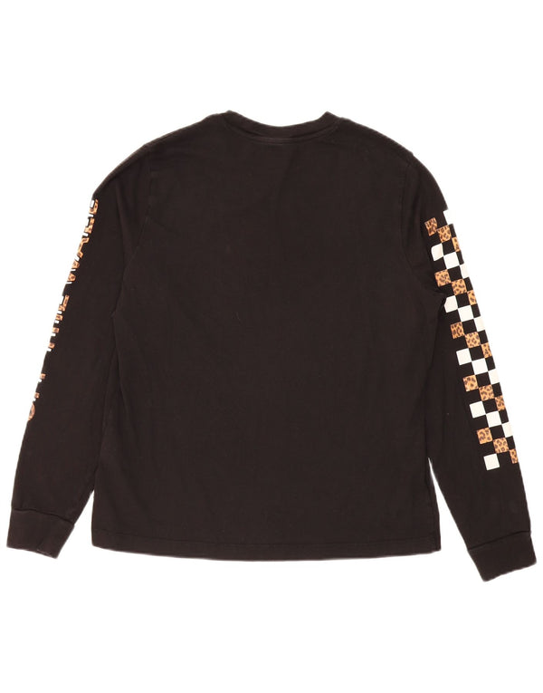 Vans Damen Graphic Top Langarm UK 16 Large Schwarz Baumwolle