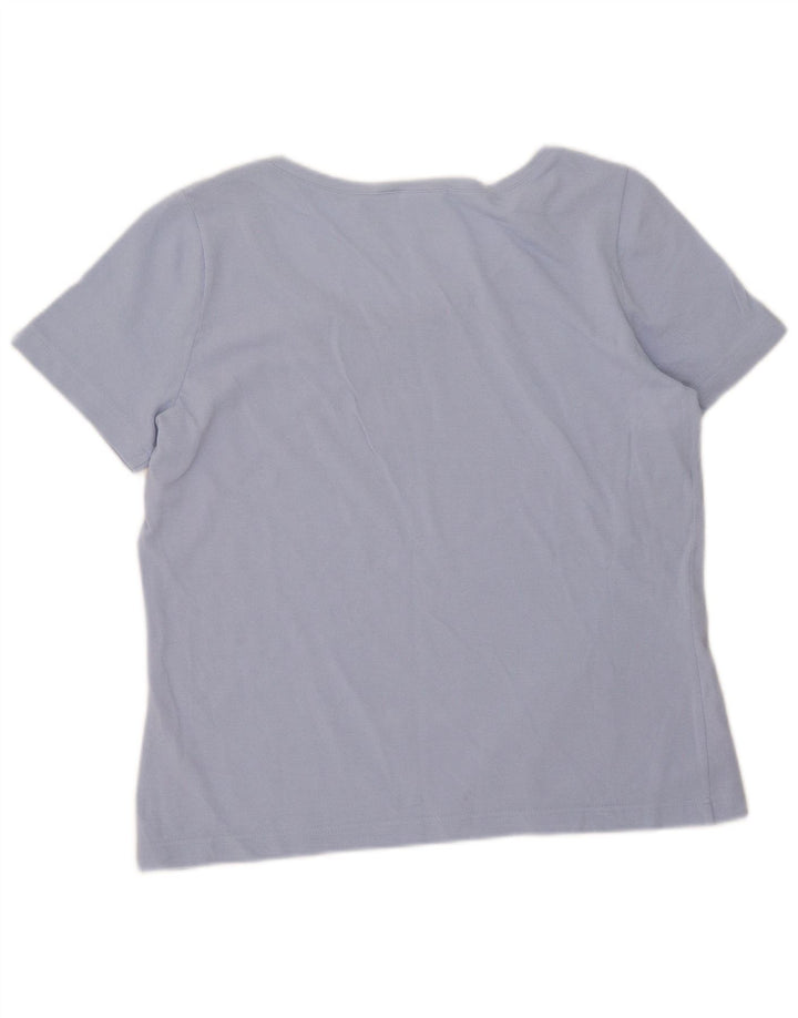Lacoste Damen T-Shirt Top Größe 44 Große blaue Baumwolle