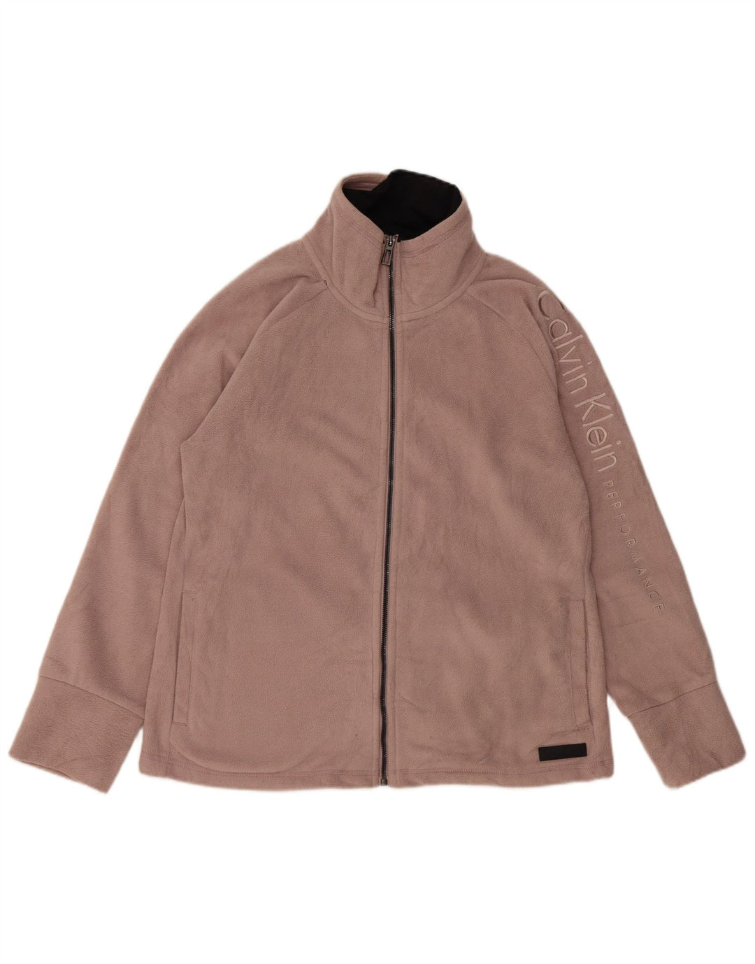 CALVIN KLEIN Damen Graphic Fleecejacke UK 16 Large Pink Polyester