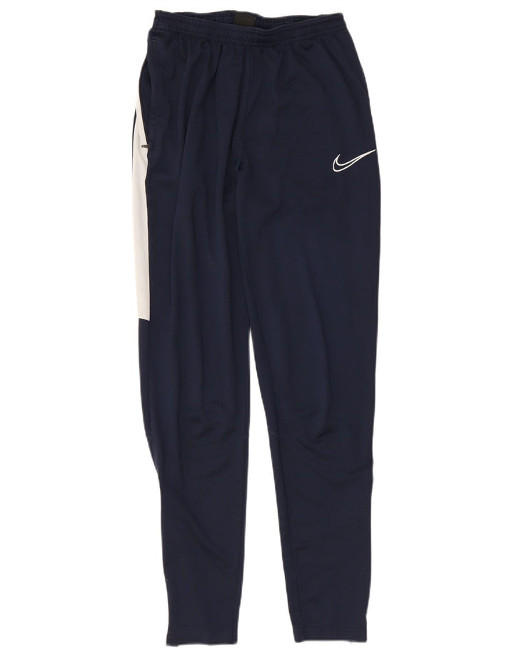Nike Herren Dri Fit Trainingshose, Größe S, marineblaues Farbblock-Polyester