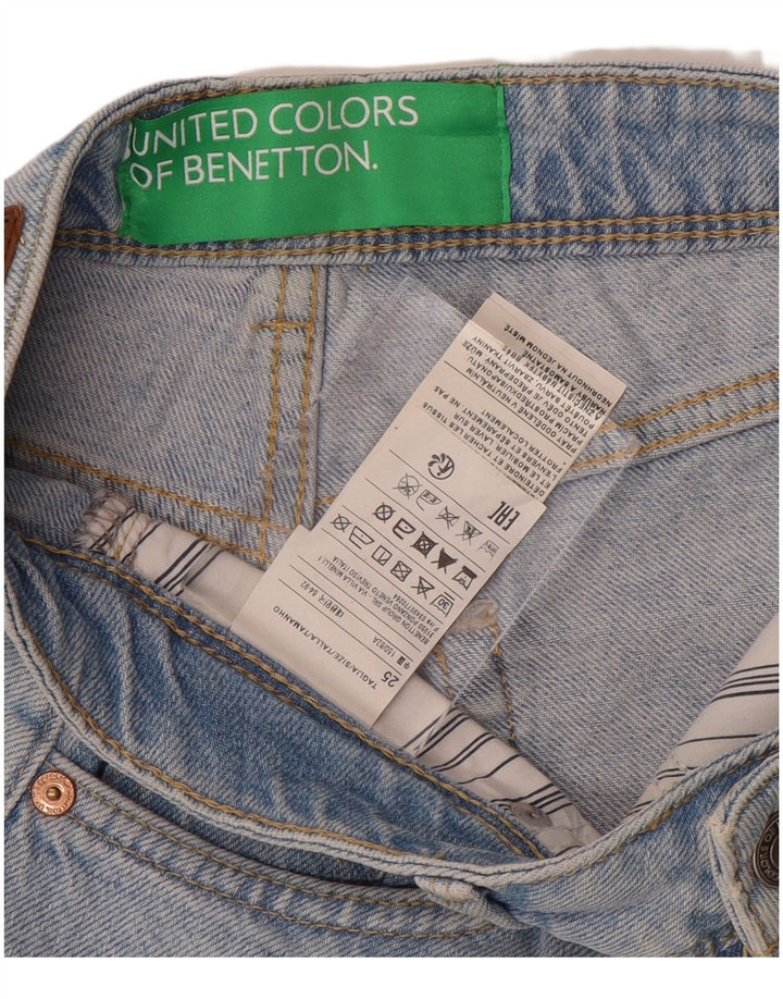 BENETTON Damen Jeansshorts W25 XS Blaue Baumwolle