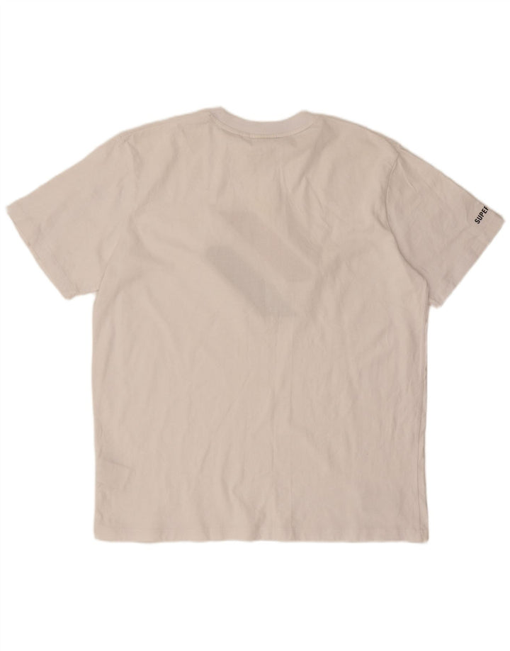 Superdry Herren-T-Shirt mit Grafik, Größe L, aus weißer Baumwolle